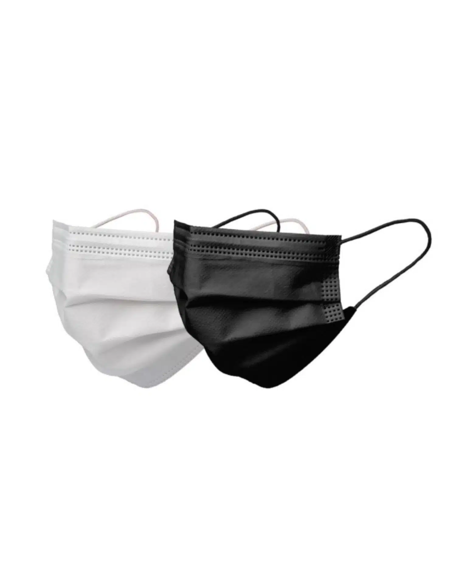 mascarilla quirúrgica blanca y negra