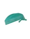 Gorro quirurgico con cintas de color verde de médico