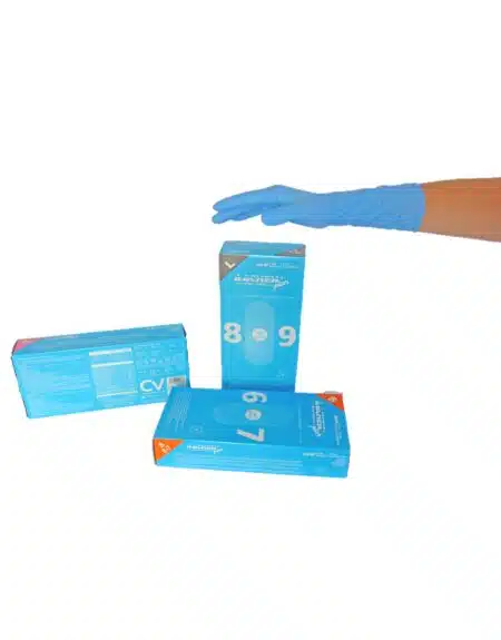 Caja de Guantes de nitrilo sin polvo puño extralargo sin polvo