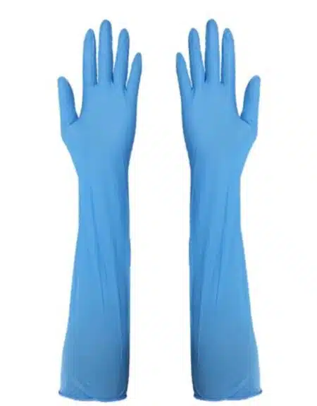 guantes de nitrilo puño extralargo de 40 cm