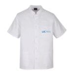 Chaqueta cuello mao unisex color blanca con logo azul de la UIC Barcelona University