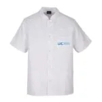 Chaqueta cuello mao unisex color blanca con logo azul de la UIC Barcelona University